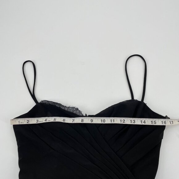 NWT Vera Wang Black Lace Trim Draped Whimsigoth Maxi Dress Womens Size 8 Classic - Picture 7 of 10